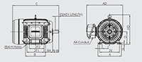 IEEE HL Model - IEEE841, Premium Efficiency, Three Phase, TEFC, Foot Mounted Electric Motors - 3